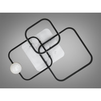 Світлодіодна стельова люстра смарт Diasha MX2988 чорний білий 50 Вт пульт CCT 3200 6000K димування Diasha MX2988-3SWH+BK