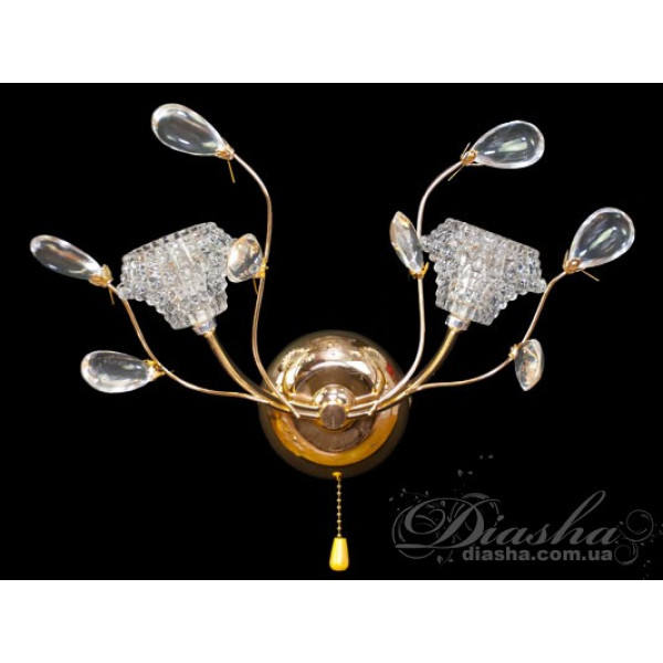 Оригінальне, якісне світлодіодне бра "Квіткові мотиви", 2Вт, золото Diasha 88123/2G