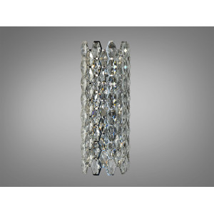 Елегантне класичне бра з кришталю під дві лампи, срібного кольору Diasha 9136-B420CH