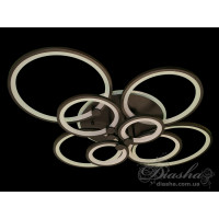 Світлодіодна люстра з пультом, диммером, підсвіткою, 175W, чорна Diasha 8022/8BKLED3colordimmer