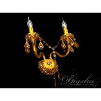 Недороге бра із кольорового акрилу в класичному стилі, на дві лампи Diasha 1004/2K-G