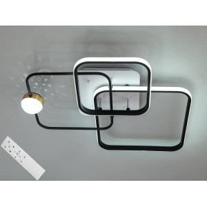 Сучасна стельова світлодіодна люстра з пультом, 60 Вт, чорна+біла Diasha MX2988-3LWH+BK