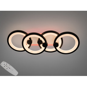 ЛЕД люстра кільця з пультом, дімером, підсвічуванням, 65W, біла Diasha H8022/2+2BKLED3colordimmer