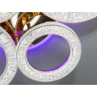 Стельова світлодіодна люстра з пультом, димером, підсвічуванням, 75W Diasha 2203/2+2GLED3colordimmer