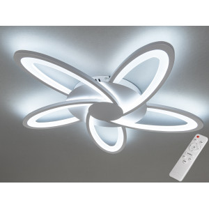 Сучасна пристельова світлодіодна люстра з пультом, 72Вт, біла Diasha 2445/5WHdimmer