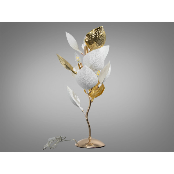 Настільна лампа золото 2 плафони кераміка Diasha 7238-3TGD