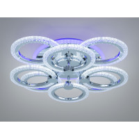 Люстра стельова LED Diasha хром 8 кілець 92Вт Diasha A8180/4+4HRLED3colordimmer