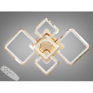 Пристельова LED люстра з пультом, дімером, підсвіткою, 110Вт, чорна Diasha 8060/2+3GLED3colordimmer