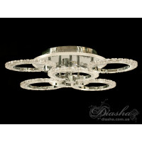 Світлодіодна акрилова люстра на пульті, 80 Вт, хром Diasha A8180/3+3HRLED3colordimme