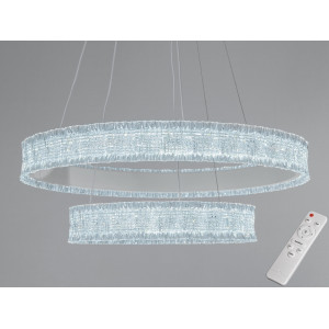 Підвісна LED люстра з пультом 110 Вт біла 6050 лм Diasha D8748/600+400WH