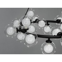 Ексклюзивна, солідна люстра-підвіс в стилі Loft - "Бульбашки" на 20 ламп, чорного кольору Diasha LQ7061/20BK