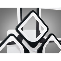 Стельова світлодіодна люстра смарт світильник з пультом, 135W, чорний Diasha H8060/4+4BK