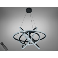 Світлодіодна люстра кільця 6 чорна 95 Вт пульт Diasha D8705/600-6BK