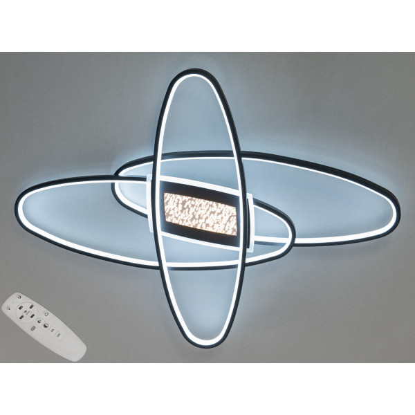 Сучасна стельова світлодіодна люстра з пультом, 80Вт, чорна Diasha 2436BKdimmer Сучасна стельова світлодіодна люстра з пультом, 80Вт, чорна Diasha 2436BKdimmer