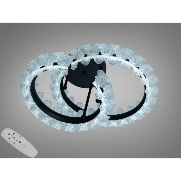 Стельова LED люстра чорна 80W пульт Diasha 2511/500+400BK