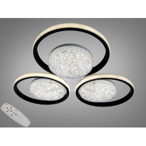 Люстра стельова Diasha кільця чорна 81Вт пульт Diasha 9098/3+3ABK