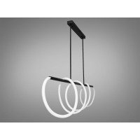 Світлодіодна лінійна підвісна люстра в офіс, 48Вт, чорна Diasha SY9752-L1500BK