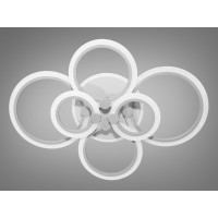 Стельова LED люстра з пультом, диммером та підсвічуванням, 105W, сіра Diasha A8022/6GRLED3colordimmer