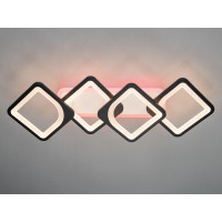 Світлодіодна люстра смарт світильник з пультом, 72Вт, чорна Diasha H8060/2+2BKLED3colordimmer