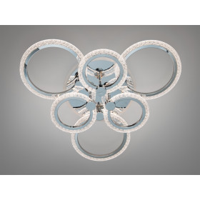Стельова люстра Diasha хром 6 кілець 90 Вт ПДУ Diasha A8180/3+3HRLED3colordimmer