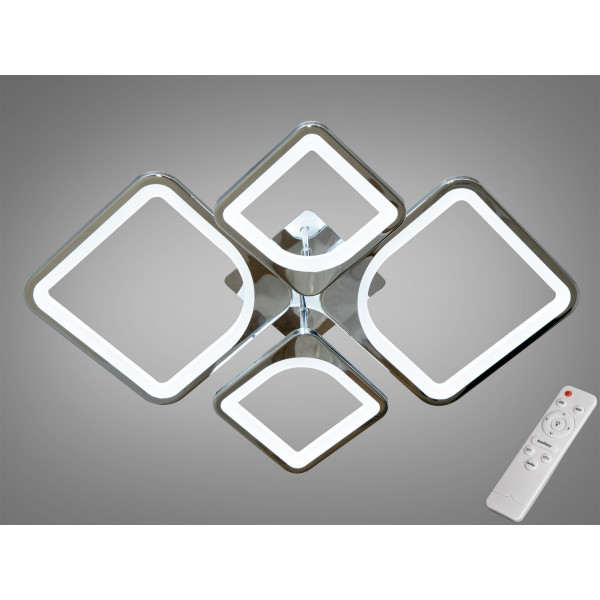 Світлодіодна люстра смарт світильник з пультом dimmer, 80W, хром Diasha 8060/2+2HR