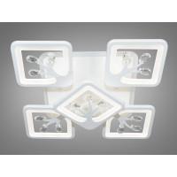 Високоефективна стельова LED люстра з пультом, підсвіткою, 90Вт, біла Diasha S8157/4+1WHLED3colordimmer