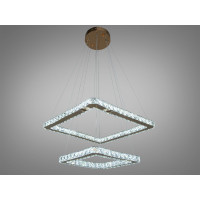 Стильна підвісна кришталева led люстра в вітальню, 62W, золото Diasha 7223-6W/500+340G