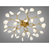 Золота стельова люстра в вітальню "Світлячок", 35 ламп Diasha X890-35AGD