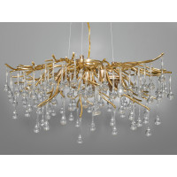 Кришталева люстра з підвісами в формі краплі на 8 ламп Е14 Diasha 607-600GD