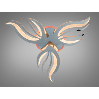 Стельова LED люстра 150 Вт хром з пультом до 25 м2 Diasha 2527/3HRLED3colordimmer