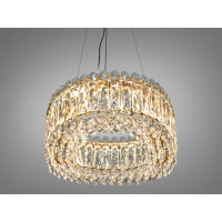 Світлодіодна підвісна люстра 505 L800x350CH хром кришталь 40 Вт Diasha 7930/430x300S-gold