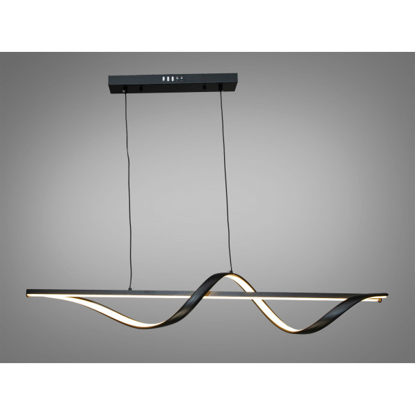 Дизайнерська лінійна світлодіодна люстра підвіс над столом, 44W, чорна Diasha 2362-100BK Дизайнерська лінійна світлодіодна люстра підвіс над столом, 44W, чорна Diasha 2362-100BK