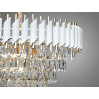 Ефектна підвісна кришталева люстра для зали, 15 ламп Diasha 9001-750WH+SGD