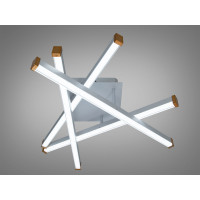 Стельова LED люстра чорна 60W пульт димер 2 кільця Diasha 2535WHdimmer