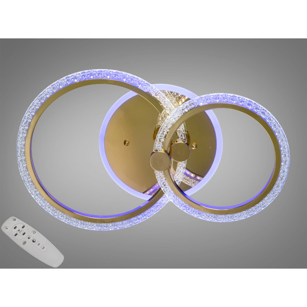 LED люстра в спальню з пультом  55W  золото Diasha A8180/2GLED3colordimmer