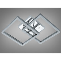 Світлодіодна стельова люстра чорна 120W чотири квадратні плафони Diasha 2546HRLED3colordimmer