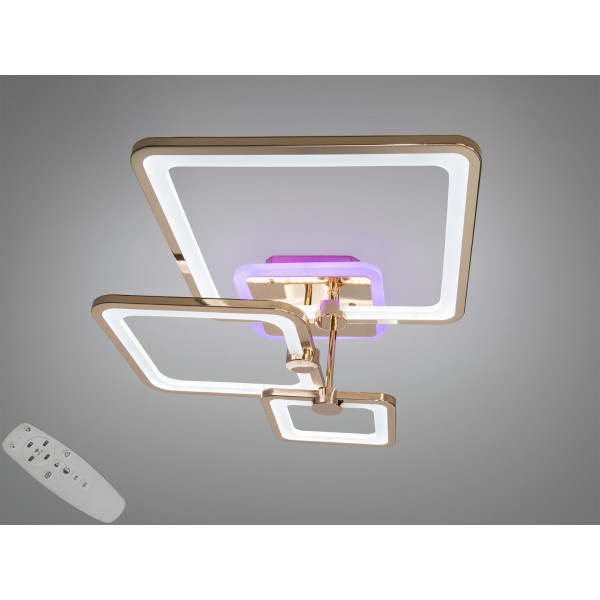 Стельова світлодіодна люстра Серія 8060 чорна 70W пульт димер кольорова підсвітка Diasha 8208/3GLED3colordimmer