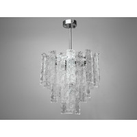 Люстра підвіс з скляними елементами на 4 лампи, хром Diasha 818/400CH