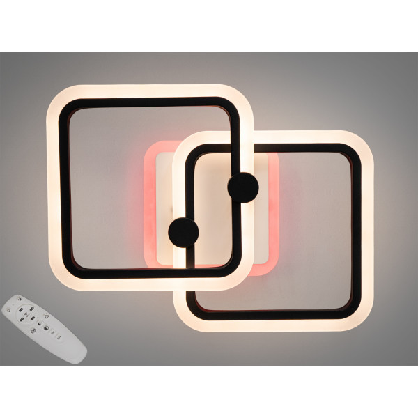 Пристельова світлодіодна люстра з пультом, димером, 50W, чорна Diasha A8208/2BKLED3colordimmer