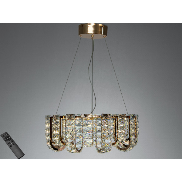 Світлодіодна люстра підвісна золото 55Вт пульт Diasha 559/500G