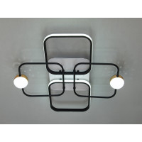 Сучасна стельова світлодіодна люстра з пультом, 55Вт, білий+чорний Diasha MX2990-2+2AWH+BK