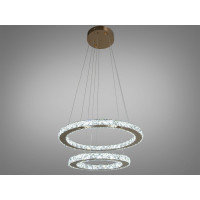 Сучасна LED люстра підвіс "Кришталеві кільця", 55W, золото Diasha 7206-6W/480+340G
