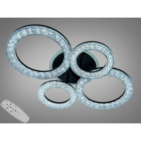 Стельова LED люстра 4 кільця чорна 72W пульт Diasha 5180/2+2BK
