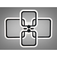 Плоска світлодіодна люстра з пультом, диммером, підсвіткою, 70W Diasha A8208/4BKLED3colordimmer