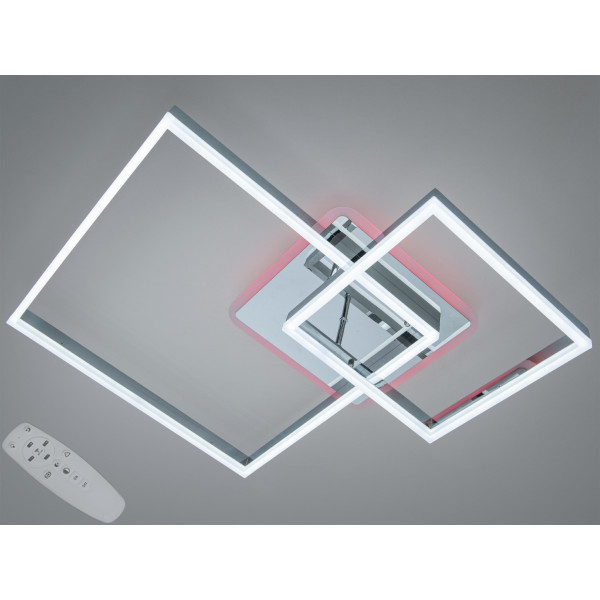 Світлодіодна стельова люстра чорна 120W чотири квадратні плафони Diasha 2549HRLED3colordimmer