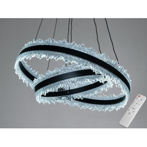 Люстра LED підвісна чорна 140Вт пульт до 25м² Diasha D8751-600+400BK