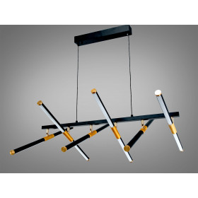 Світлодіодна люстра чорна 40W метал матові плафони сучасний мінімалізм Diasha SX8262/6BK