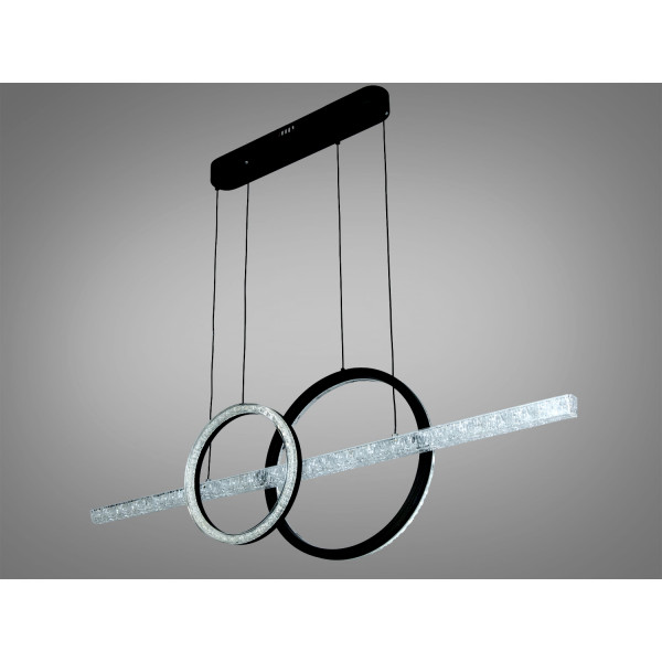 Підвісна LED люстра Diasha чорна 58 Вт 10 м² Diasha 1106/2+1BK