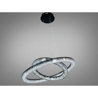 Світлодіодна люстра три кільця чорна 165Вт пульт Diasha D9711/600+400BK