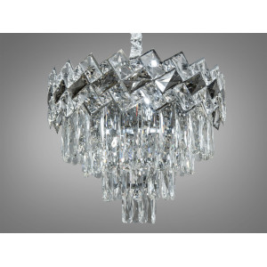 Магнетична срібна підвісна кришталева люстра в коридор, 6 ламп Diasha 6309-400CH